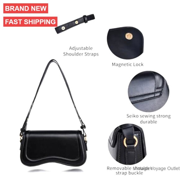 PU Leather Tote Bag with Removable Straps, Magnetic Closure, Adjustable